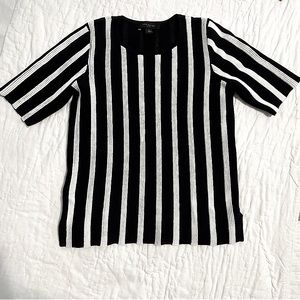 Ann Taylor XS Petite Navy & White Striped Top